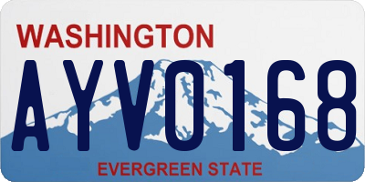 WA license plate AYV0168