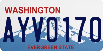WA license plate AYV0170