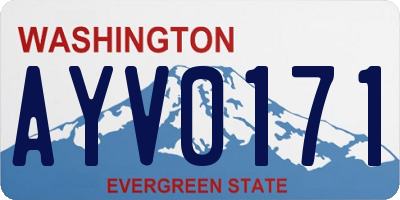 WA license plate AYV0171