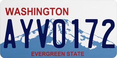 WA license plate AYV0172