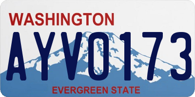 WA license plate AYV0173