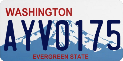 WA license plate AYV0175