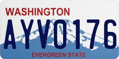 WA license plate AYV0176