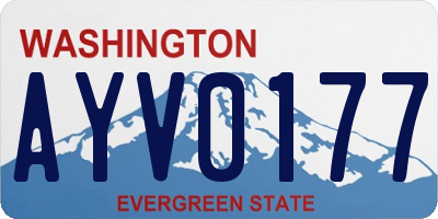 WA license plate AYV0177