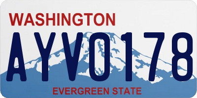 WA license plate AYV0178