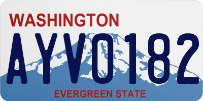 WA license plate AYV0182