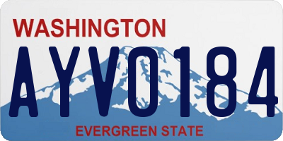 WA license plate AYV0184