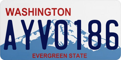 WA license plate AYV0186