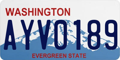 WA license plate AYV0189