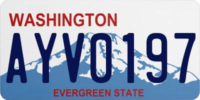 WA license plate AYV0197