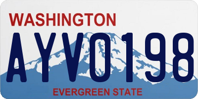 WA license plate AYV0198