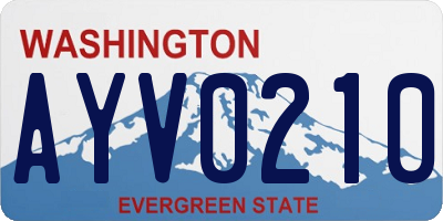 WA license plate AYV0210