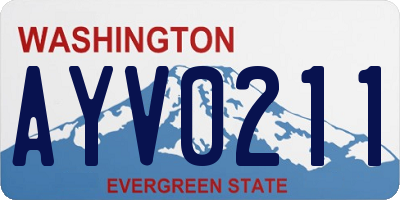 WA license plate AYV0211
