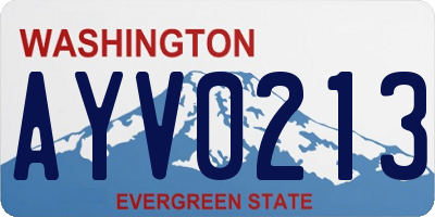 WA license plate AYV0213