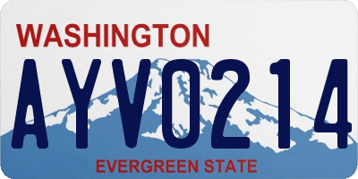 WA license plate AYV0214