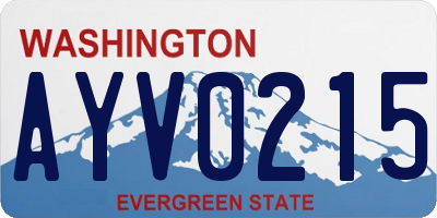 WA license plate AYV0215