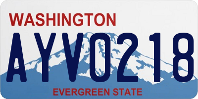 WA license plate AYV0218