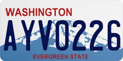 WA license plate AYV0226
