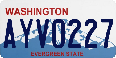 WA license plate AYV0227