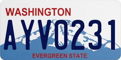 WA license plate AYV0231