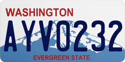 WA license plate AYV0232
