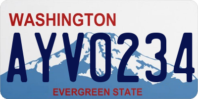 WA license plate AYV0234