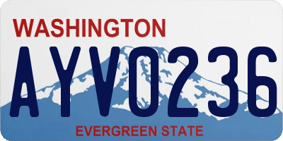 WA license plate AYV0236