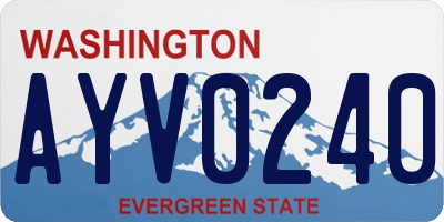WA license plate AYV0240