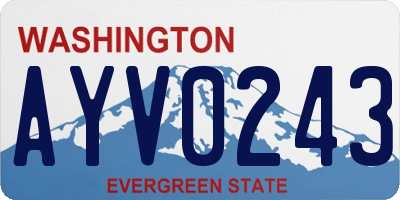 WA license plate AYV0243