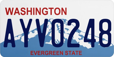 WA license plate AYV0248