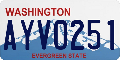 WA license plate AYV0251