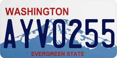 WA license plate AYV0255