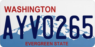 WA license plate AYV0265