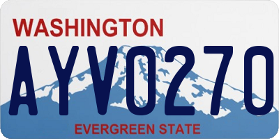 WA license plate AYV0270