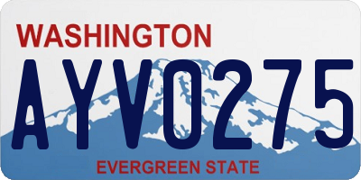 WA license plate AYV0275