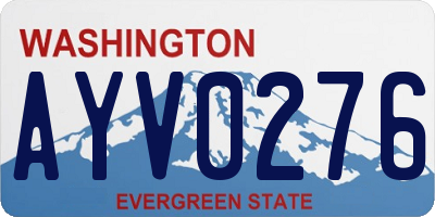 WA license plate AYV0276