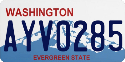 WA license plate AYV0285