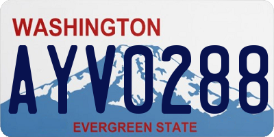 WA license plate AYV0288