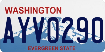 WA license plate AYV0290