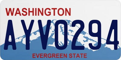WA license plate AYV0294