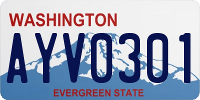 WA license plate AYV0301