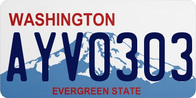 WA license plate AYV0303