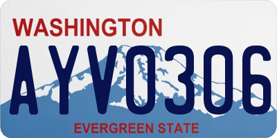 WA license plate AYV0306