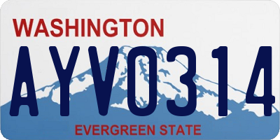 WA license plate AYV0314