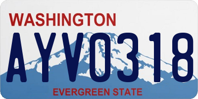 WA license plate AYV0318