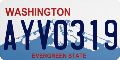 WA license plate AYV0319