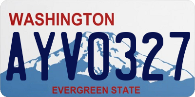 WA license plate AYV0327