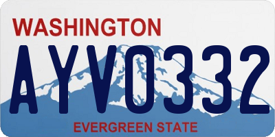 WA license plate AYV0332