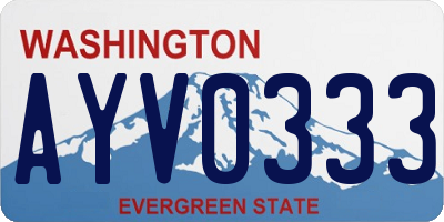 WA license plate AYV0333