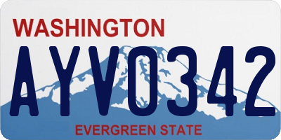 WA license plate AYV0342